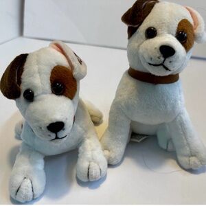 Pair wishbone plush toy pbs series 1999 jack Russell terroir